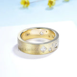 18K Yellow Gold Moissanite Ring for Women Band Engagement Wedding - Genuine - Gemstone