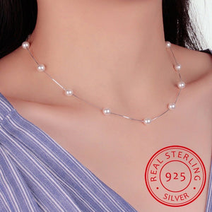 6mm Pearl Freshwater Choker Necklace Jewelry For Women - Genuine - Gemstone