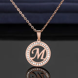14K Gold Letter Pendant Necklace For Women Wedding Jewelry