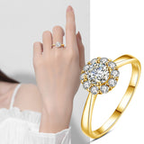 Flower 0.5ct 5mm Moissanite Ring Wedding Engagement Women Jewelry