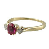 Red Ruby Diamond Engagement Ring Wedding Women Jewelry