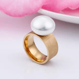 Romantic Natural Pearl Ring Gold For Women Jewelry