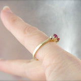 Red Ruby Diamond Engagement Ring Wedding Women Jewelry