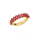 Red Ruby Golden Ring for Women Wedding Party Jewelry