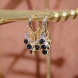 Blue Tassels Zircon Earrings For Women Wedding Jewelry
