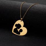 Heart Mom Baby Pendant Necklace For Women Mother's Day Jewelry Gift Child