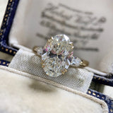 Luxury Oval Zircon Ring Wedding Women Gold Engagement Jewelry