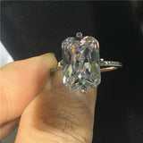 6ct White Zircon Ring Gold Flower Engagement for women Jewelry