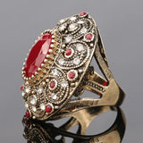 Unique Vintage Oval Ring Ancient Gold Anniverssary For Women Jewelry 