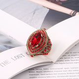 Antique Gold Red Ruby Ring For Women Wedding  Jewelry