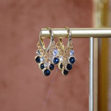 Blue Tassels Zircon Earrings For Women Wedding Jewelry