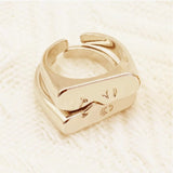Lovers Kiss Pair Ring Set Half Face For Women Couple Jewelry