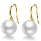 White 8-9mm Freshwater Hook Pearl Earrings For Women Jewelry