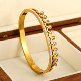 Zircon Heart Bamboo Bangle Bracelet for Women Wedding Jewelry