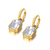Sparkling Square Hoop Earrings Wedding Jewelry For Women