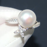 Unique Gold Pearl Ring Bridal Wedding Jewelry Finger Accessories for Engagement