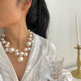 Vintage Hyperbole Pearls Necklace Collarbone Women  Jewelry