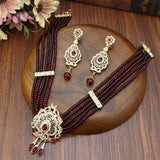 Natural Stone Beaded Necklace Drop Earring Wedding Jewelry Set
