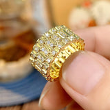 Eternity Full Bling Ring for Women Wedding Band Iced Out Jewelry