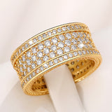 Eternity Full Bling Ring for Women Wedding Band Iced Out Jewelry
