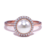 Unique Gold Pearl Ring Bridal Wedding Jewelry Finger Accessories for Engagement