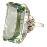 Green Rectangular Zircon Ring Women Jewelry Birthday Gift Jewelry