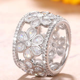 Hollow Fashion Ring for Women Wedding Engagement Party Jewelry