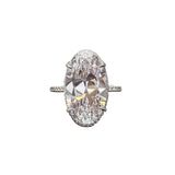 Luxury Big Oval Zircon Ring Women Silver Engagement Jewelry