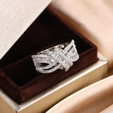 Luxury Bow Personality Ring for Women 925 Silver Wedding Jewelry