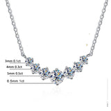 White Moissanite Necklace 18k White Gold for Woman Wedding Jewely
