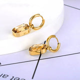 Sparkling Square Hoop Earrings Wedding Jewelry For Women