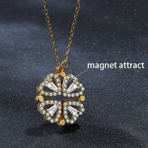4 Heart Flower Pendant Necklace Gold Love Women Jewelry