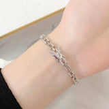 Luxury Tank Chain Moissanite Bracelet for Women Party Wedding Jewelry Bracelets