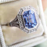 Temperament Blue Sapphire Ring Women Wedding Anniversary Jewelry