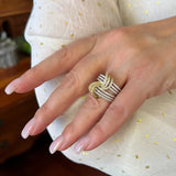 Luxury Two-tone Ring Lady Bright Anniversary Party Jewelry