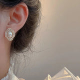 Genuine Pearl Stud Earrings Gold for Women Wedding Engagement  Jewelry