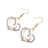 Luxury Double Heart Jewelry Set For Women Wedding Gold Jewelry