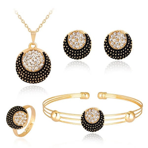 Luxury Love Heart  Jewelry Set Chain Necklace for Women Nail Bracelet