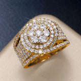 Full Bling Iced Out Zircon Ring Women for Engagement Jewelry
