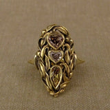 Retro Bohemian Gold Women Heart Engagement Anniversary Jewelry