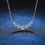 White Moissanite Necklace 18k White Gold for Woman Wedding Jewely