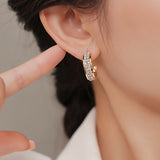 Classic Drill Zircon Hoop Earrings For Women Anniverssary Jewelry