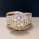 Full Bling Iced Out Zircon Ring Women for Engagement Jewelry