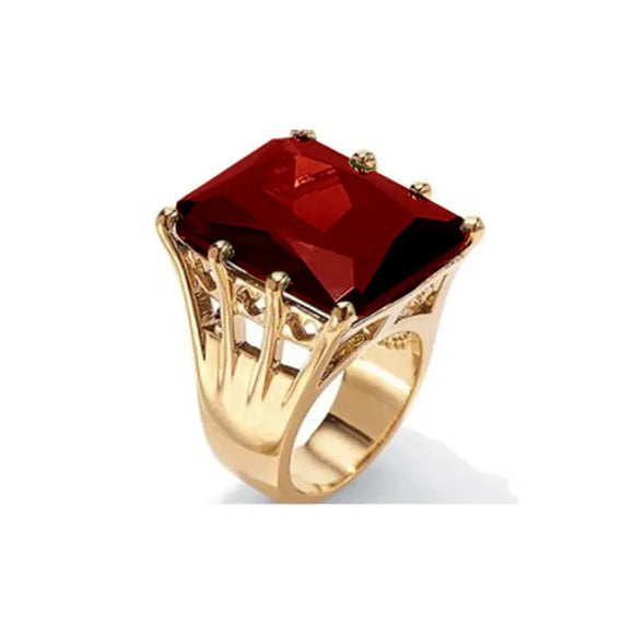 Red Rubby Ring Temperament Women Wedding Jewelry