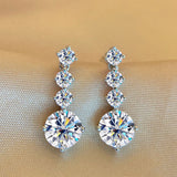 2.6 Carat Moissanite Drop Earrings For Women Wedding Jewelry