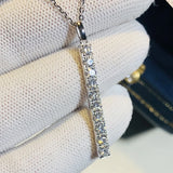 One Line Sapphire Pendant Necklace for Women Dazzling Wedding Jewelry