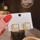 Simple Rhinestone Stud Earrings for Women Party  Gifts Trendy Jewelry