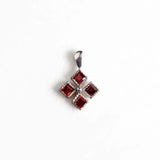 Natural Red Garnet Gemstone Pendant Silver Jewelry for Women