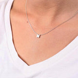 Cut Name Letter Pendant Necklace for Women Initial Jewelry