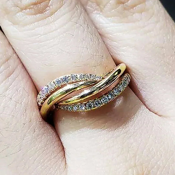 Luxury Gold Wedding Ring for Women Elegant Engagement Band Jewelry